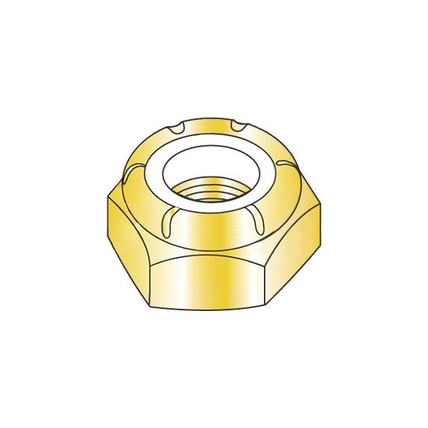 Newport Fasteners Nylon Insert Lock Nut, 1/4"-20, Steel, Yellow Zinc, 4000 PK 573273 - main